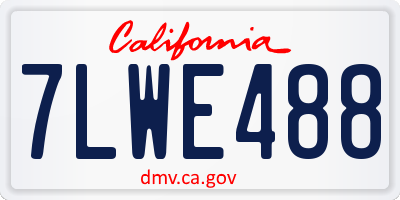 CA license plate 7LWE488
