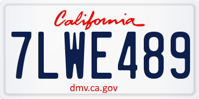 CA license plate 7LWE489
