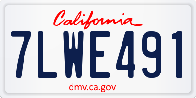 CA license plate 7LWE491