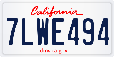 CA license plate 7LWE494