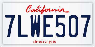 CA license plate 7LWE507