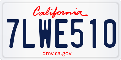 CA license plate 7LWE510