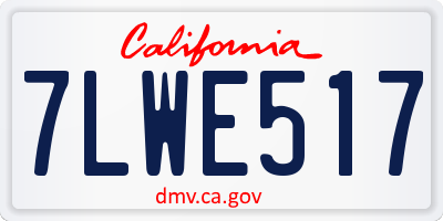CA license plate 7LWE517