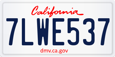 CA license plate 7LWE537