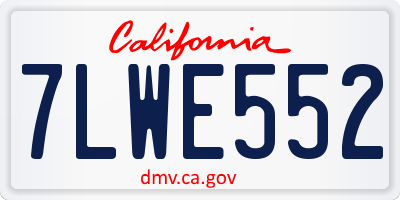 CA license plate 7LWE552