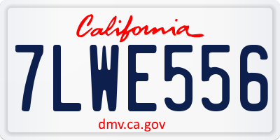 CA license plate 7LWE556