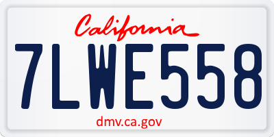 CA license plate 7LWE558