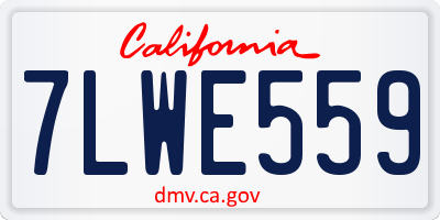 CA license plate 7LWE559