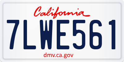CA license plate 7LWE561