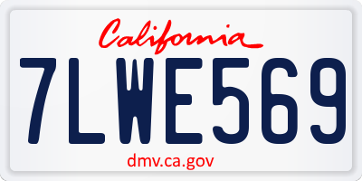 CA license plate 7LWE569