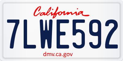 CA license plate 7LWE592
