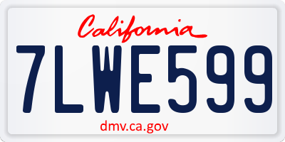 CA license plate 7LWE599