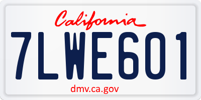 CA license plate 7LWE601