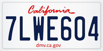 CA license plate 7LWE604