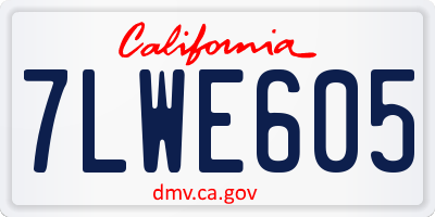CA license plate 7LWE605