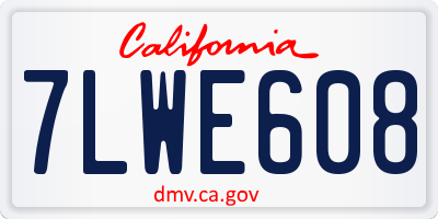 CA license plate 7LWE608