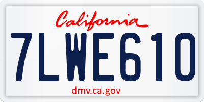 CA license plate 7LWE610