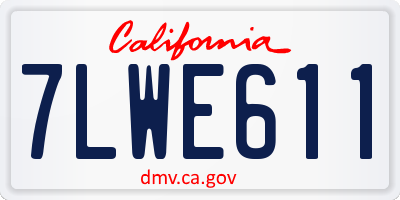 CA license plate 7LWE611