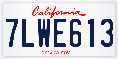 CA license plate 7LWE613