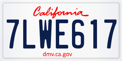 CA license plate 7LWE617