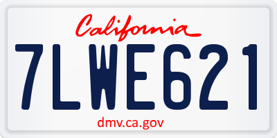 CA license plate 7LWE621