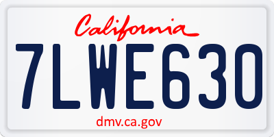 CA license plate 7LWE630