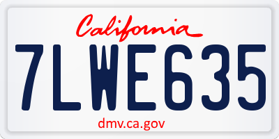 CA license plate 7LWE635