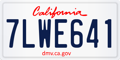 CA license plate 7LWE641