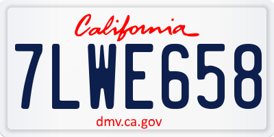 CA license plate 7LWE658