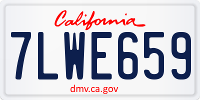 CA license plate 7LWE659