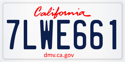 CA license plate 7LWE661