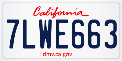 CA license plate 7LWE663