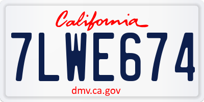 CA license plate 7LWE674