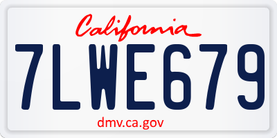 CA license plate 7LWE679