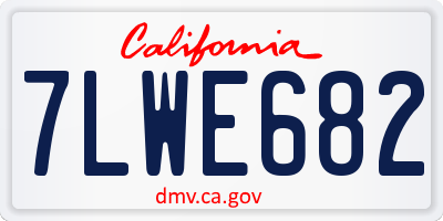 CA license plate 7LWE682