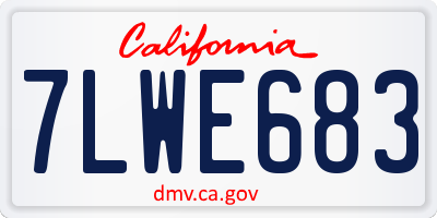 CA license plate 7LWE683