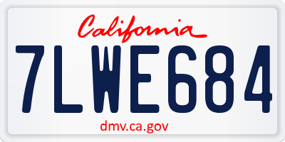 CA license plate 7LWE684