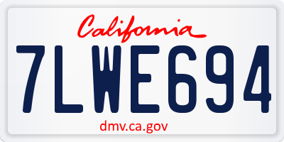 CA license plate 7LWE694