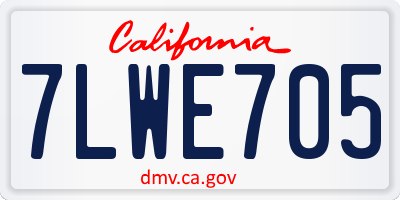 CA license plate 7LWE705