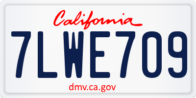 CA license plate 7LWE709