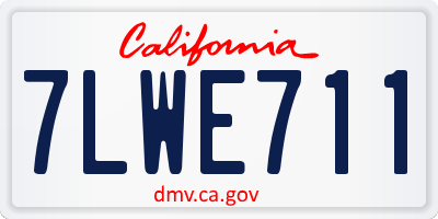 CA license plate 7LWE711