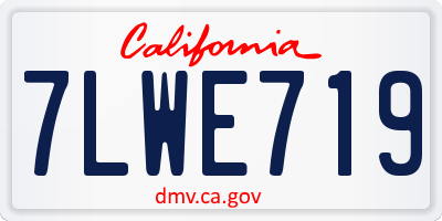 CA license plate 7LWE719