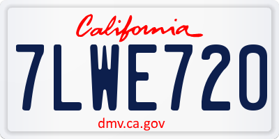 CA license plate 7LWE720