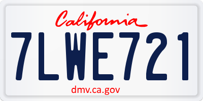 CA license plate 7LWE721