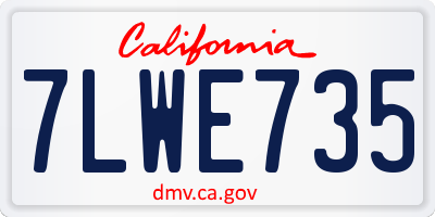 CA license plate 7LWE735