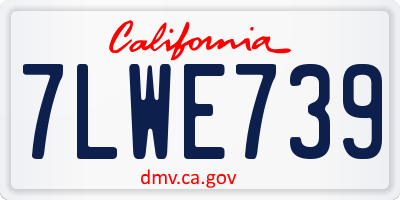 CA license plate 7LWE739