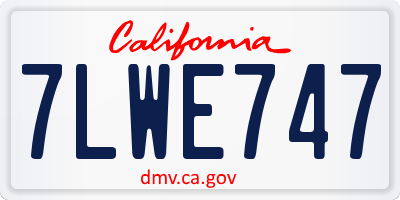 CA license plate 7LWE747