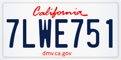 CA license plate 7LWE751