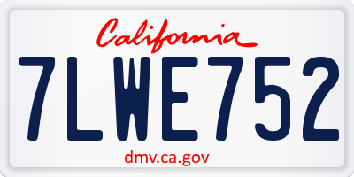 CA license plate 7LWE752