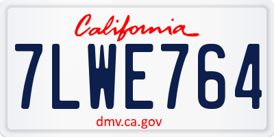 CA license plate 7LWE764